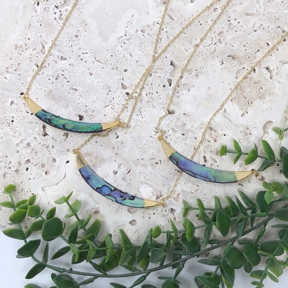 Restocked! Abalone Shell Crescent Pendant - Picture 15 of 16